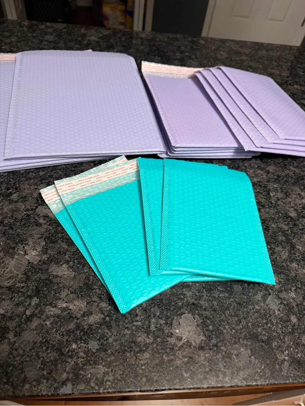 Bundle of 20 Bubble Mailers Teal & Lilac/Purple Protective Various Sizes